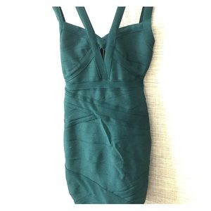 Charlotte Russe Green bandage mini dress Small